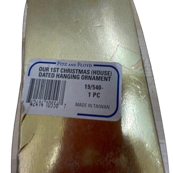 Fitz & Floyd Our 1st Xmas "Xmas at our House" 1st Edition 1993 Ornament with Box - Picture 5 of 7